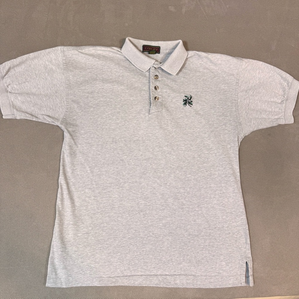 Vtg Copley Golf Polo Men’s Medium 100% Cotton Made In USA Palm tree Golf Club